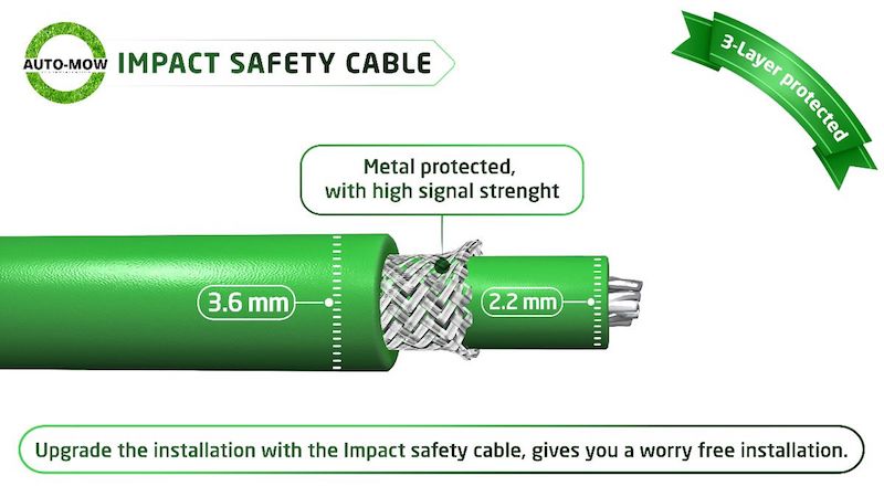Auto-mow impact safety cable